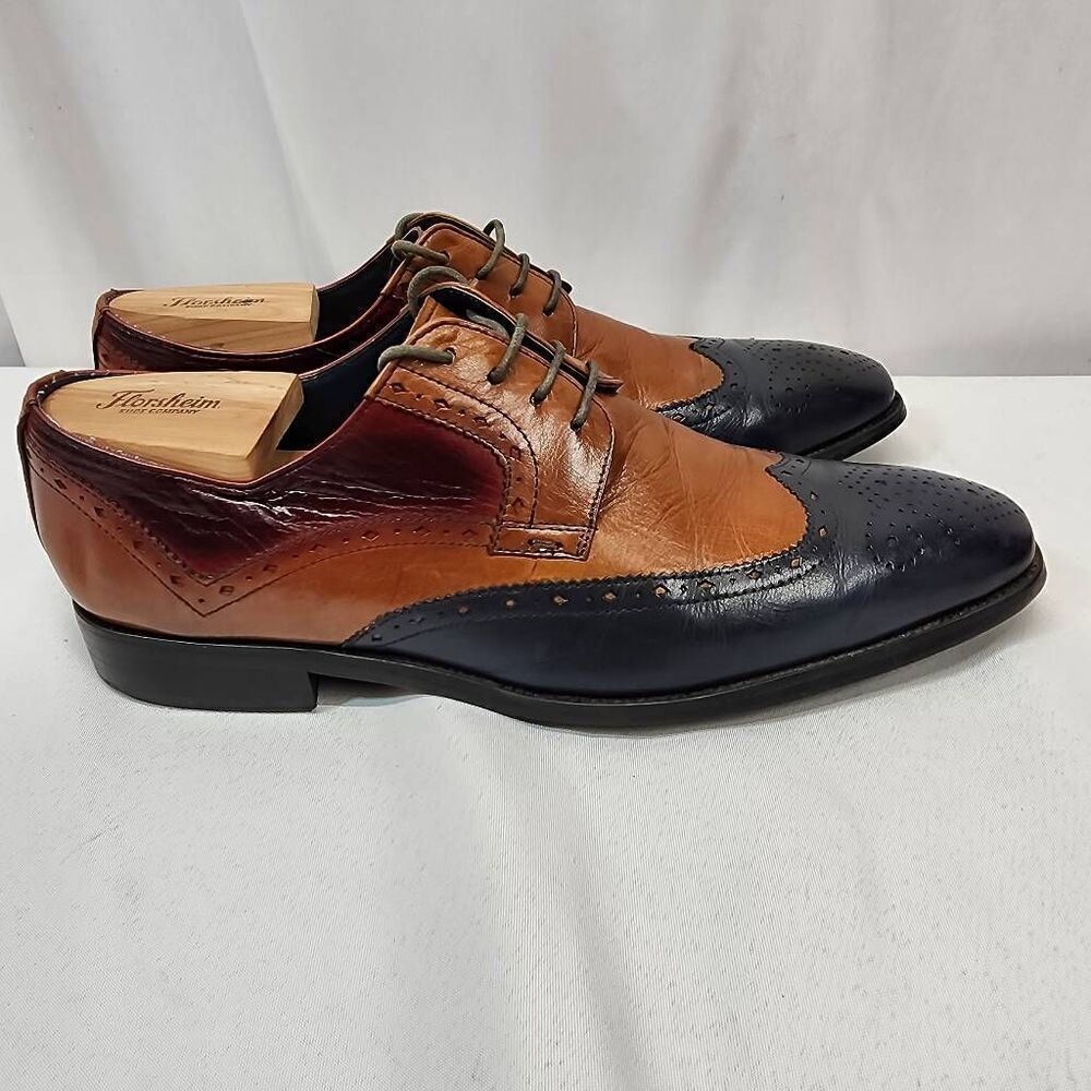 Steve Madden Men's 9 Multi Color Oxford Dress Shoes Lace-Up Leather Workwear - Picture 2 of 11